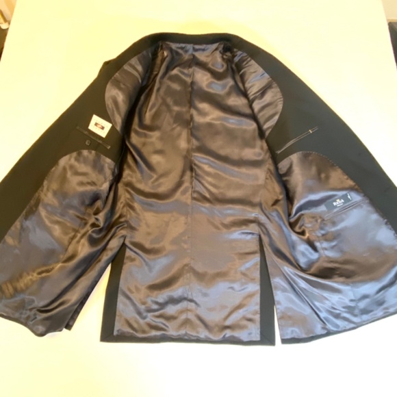 Joseph Abboud Reda Super 110s Italian Fabric Black Wool Blazer/Sport Coat 46L - Picture 3 of 11
